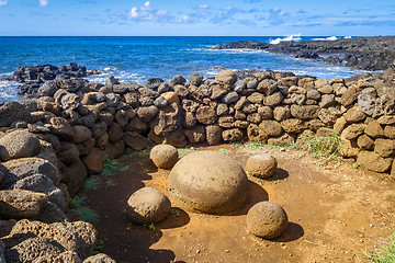 Image showing Magnetic stones, ahu Te Pito Kura, easter island