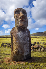 Image showing Moai statue, ahu Tongariki, easter island