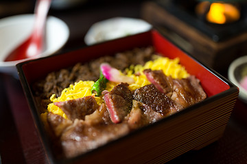 Image showing Grilled beef rice