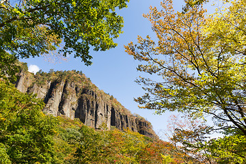 Image showing Volcanic cliff in Japan