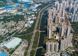 Image showing Aerial view of skyscraper in Hong Kong