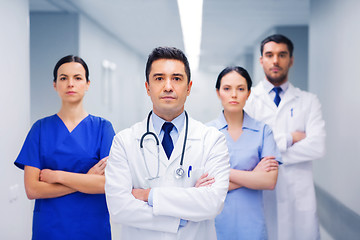 Image showing group of medics or doctors at hospital