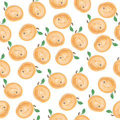 Image showing fresh watercolor seamless pattern with apricots