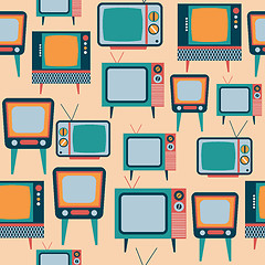 Image showing seamless pattern with retro tv