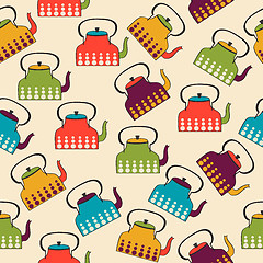 Image showing funny seamless pattern with kettles