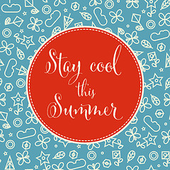 Image showing summer background with doodle floral elements