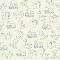 Image showing seamless pattern with retro toys