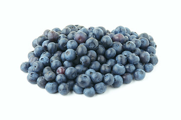 Image showing Bunch of blueberries on white background