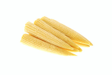 Image showing Pile of baby corn isolated on white background