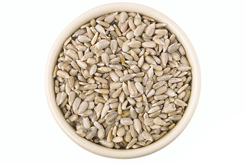 Image showing Hulled sunflower seeds in a pot