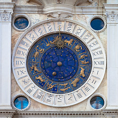 Image showing Venice, Italy - St Mark\'s Clocktower detail