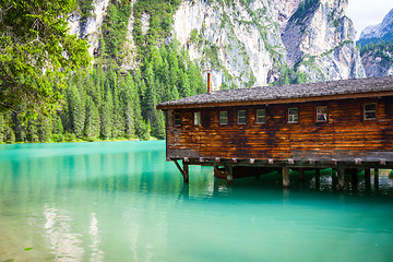 Image showing Braies Lake in Dolomiti region, Italy