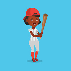 Image showing Baseball player with bat vector illustration.