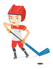 Image showing Ice hockey player vector illustration.