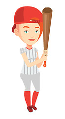 Image showing Baseball player with bat vector illustration.