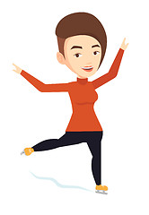 Image showing Female figure skater vector illustration.