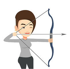 Image showing Archer training with the bow vector illustration.