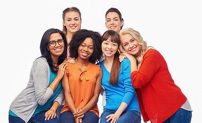 Image showing international group of happy women hugging