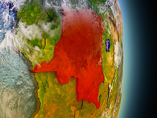 Image showing Democratic Republic of Congo in red from space