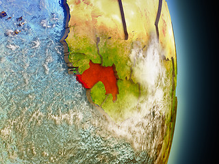 Image showing Guinea in red from space