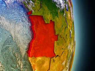 Image showing Angola in red from space