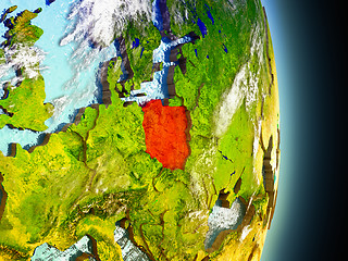 Image showing Poland in red from space