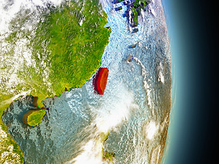 Image showing Taiwan in red from space