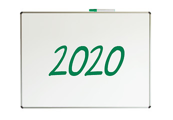 Image showing 2020, message on whiteboard