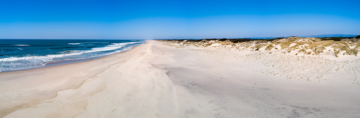 Image showing Aerial view of Torreira beach