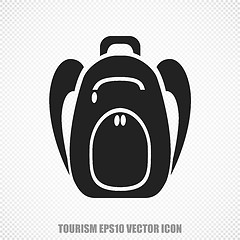 Image showing Travel vector Backpack icon. Modern flat design.
