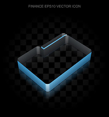 Image showing Business icon: Blue 3d Folder made of paper, transparent shadow, EPS 10 vector.