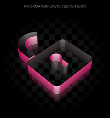 Image showing Information icon: Crimson 3d Opened Padlock made of paper, transparent shadow, EPS 10 vector.
