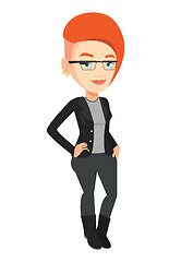 Image showing Woman wearing smart glass vector illustration.