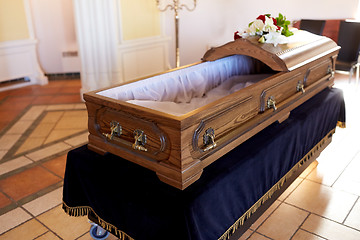 Image showing coffin at funeral in church