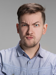 Image showing Close up face of angry man