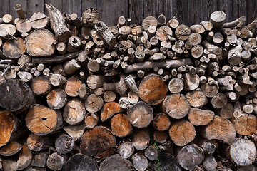 Image showing Wooden timber at outfoor