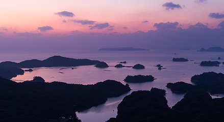 Image showing Kujukushima at sunset