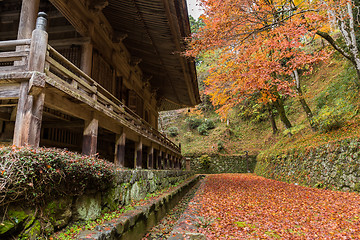 Image showing Traditional Japanese temple at autumn