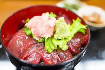 Image showing Japanese Steamed Rice Topping with Tuna