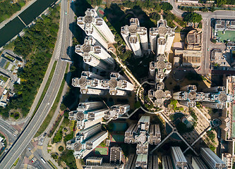 Image showing Top view of skyline in Hong Kong