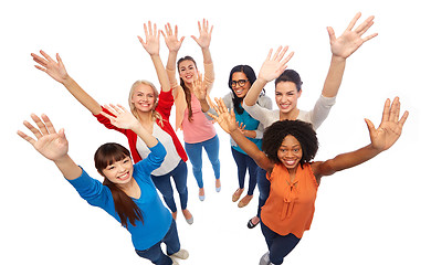 Image showing international group of happy smiling women