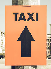 Image showing Vintage looking Taxi sign