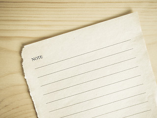 Image showing Vintage looking Blank note book page