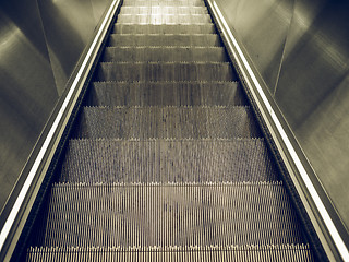 Image showing Vintage looking Escalator stair