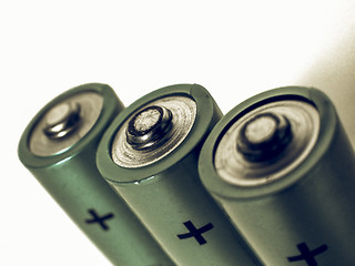 Image showing Vintage looking Batteries cells