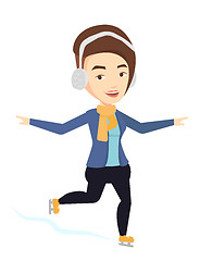 Image showing Woman ice skating vector illustration.