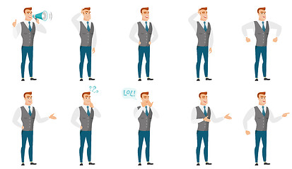 Image showing Vector set of illustrations with business people.