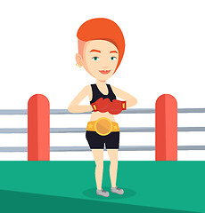 Image showing Confident boxer in the ring vector illustration.