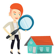 Image showing Woman looking for house vector illustration.