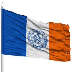 Image showing New York City Flag on Flagpole, USA